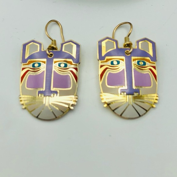 Laurel Burch “Miikio” Vintage 1970s Dangle Earrings - Picture 3 of 8
